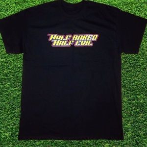 Men’s half evil half baked graphic tee